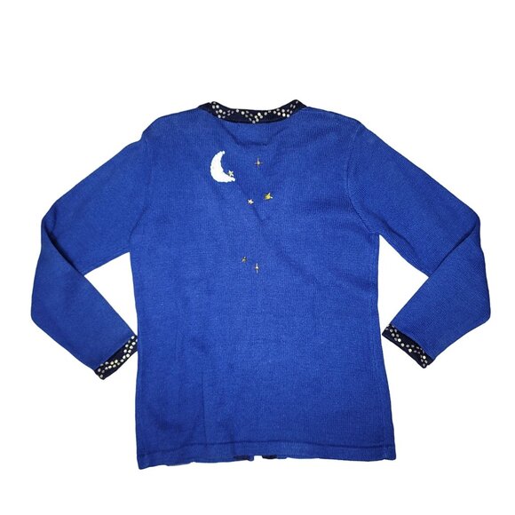 Storybook Knits New York Medium Cardigan With Sequin NYC Skyline Design & Stars - Picture 2 of 7